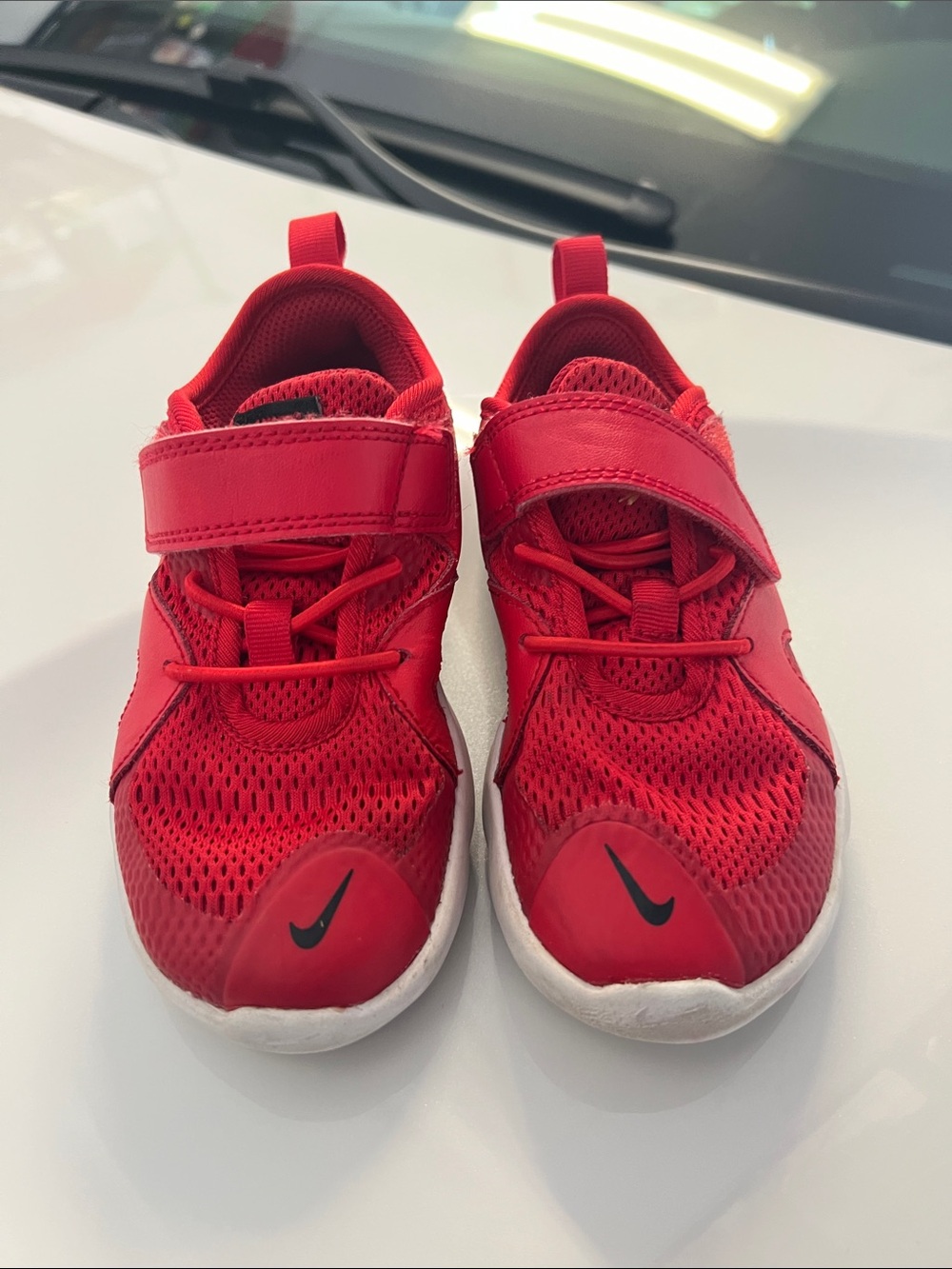 Nike Kids Red Velcro Athletic Sneakers